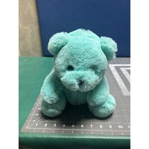 Silver One Blue Teal Teddy Bear 10" Plush Stuffed Animal Baby Toy